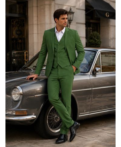 Abito uomo verde con gilet - Galway - Abiti uomo particolari online - Gogolfun.it