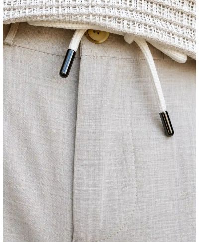 Pantalone uomo beige, lino cotone - Paul Miranda