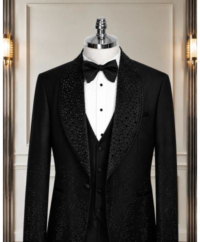 Smoking Uomo Nero con Brillanti - Primero - Diciottesimo e Cerimonie