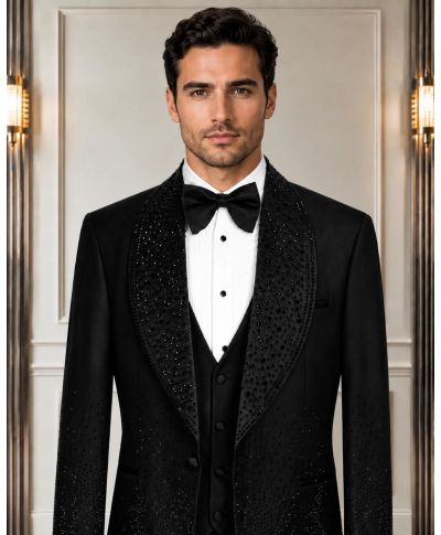 Smoking Uomo Nero con Brillanti - Primero - Diciottesimo e Cerimonie