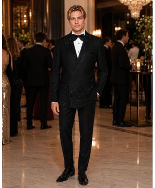 Smoking Nero Cerimonia con Strass - Don Aldo