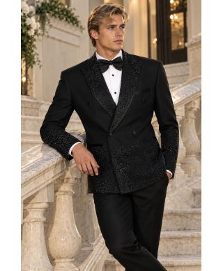 Smoking Nero Cerimonia con Strass - Don Aldo