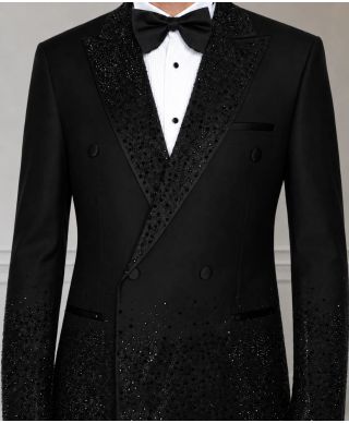 Smoking Nero Cerimonia con Strass - Don Aldo