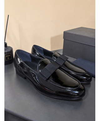 Scarpe da cerimonia in vernice nera, con fiocco - Scarpe uomo eleganti online - Gogolfun.it