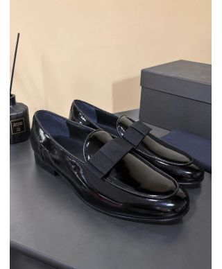 Scarpe da cerimonia in vernice nera, con fiocco - Scarpe uomo eleganti online - Gogolfun.it