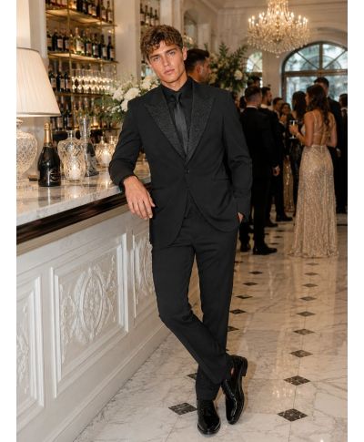 Smoking uomo con strass e rever lancia - Lucca - Abiti uomo da diciottesimo, matrimonio - Gogolfun.it