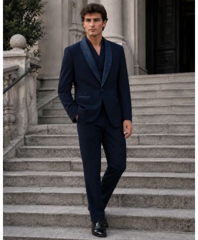 Smoking uomo blu, con strass - Ocean - Smoking diciottesimo compleanno - Gogolfun.it