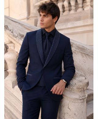Smoking uomo blu, con strass - Ocean - Smoking diciottesimo compleanno - Gogolfun.it