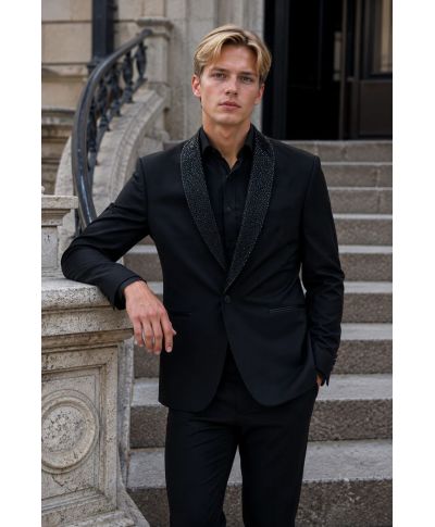 Smoking uomo nero, con strass - Ocean - Smoking diciottesimo compleanno - Gogolfun.it