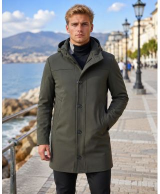 Trench uomo, con cappuccio - Impermeabile