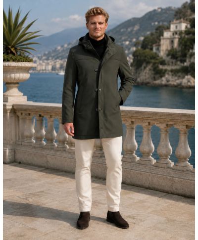 Trench con cappuccio  Paul Miranda in tessuto tecnico - Trench e giubbotti uomo online - Gogolfun.it