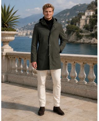 Trench con cappuccio  Paul Miranda, in tessuto tecnico