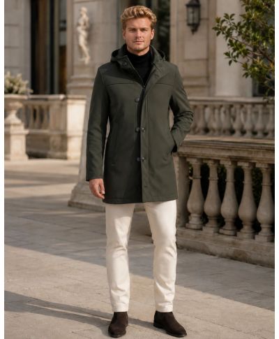 Trench con cappuccio  Paul Miranda in tessuto tecnico - Trench e giubbotti uomo online - Gogolfun.it