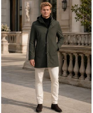 Trench con cappuccio  Paul Miranda, in tessuto tecnico