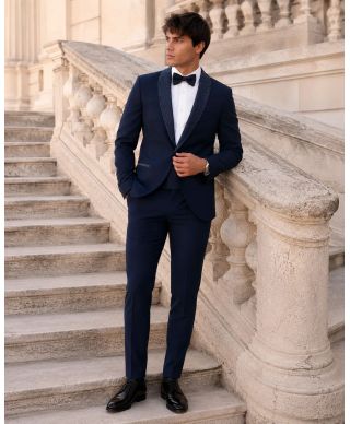 Smoking uomo blu, con strass - Ocean