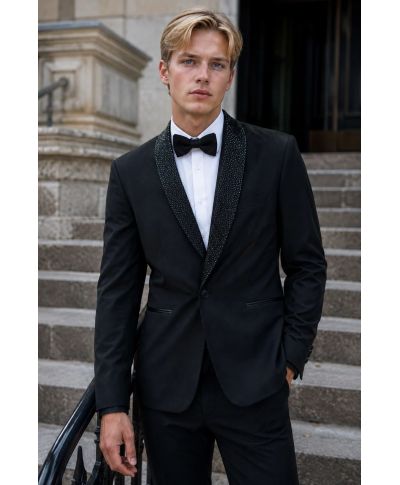 Smoking uomo nero, con strass - Ocean - Smoking diciottesimo compleanno - Gogolfun.it