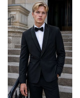 Smoking uomo nero, con strass - Ocean - Smoking diciottesimo compleanno - Gogolfun.it