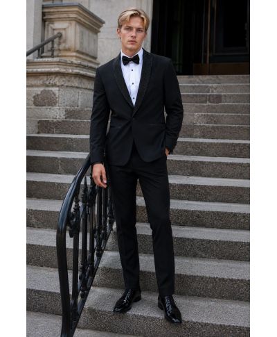 Smoking uomo nero, con strass - Ocean - Smoking diciottesimo compleanno - Gogolfun.it