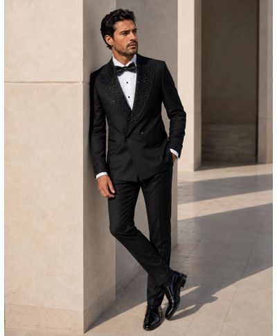 Smoking uomo nero con strass - Agamemnon