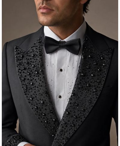 Smoking uomo nero con strass - Agamemnon