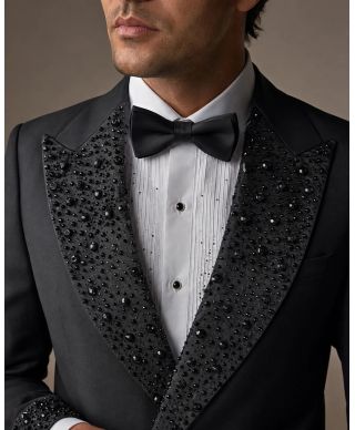 Smoking uomo nero con strass - Agamemnon