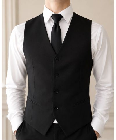 Gilet uomo nero mono petto