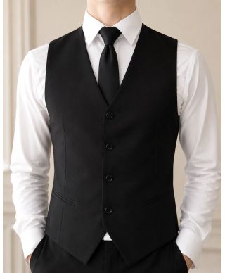 Gilet uomo nero mono petto