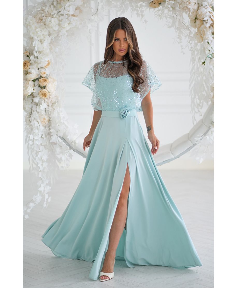 Vestito lungo elegante con spalle coperte - Eleonora