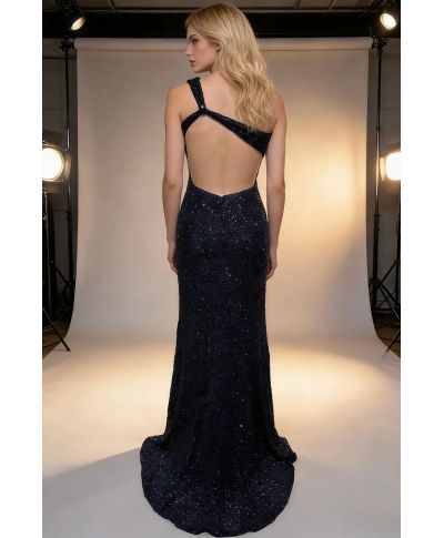 Abito a sirena in paillettes con schiena scoperta - Maga