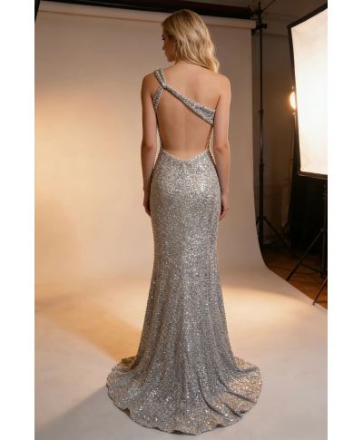 Abito a sirena in paillettes con schiena scoperta - Maga - Matrimoni, diciottesimi, cerimonie - Gogolfun.it
