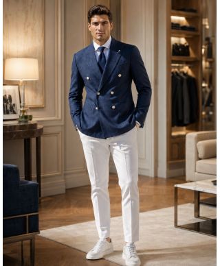 Giacca doppiopetto in denim - Nathaniel