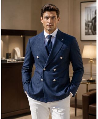 Giacca doppiopetto in denim - Nathaniel - Abbigliamento uomo online - Gogolfun.it