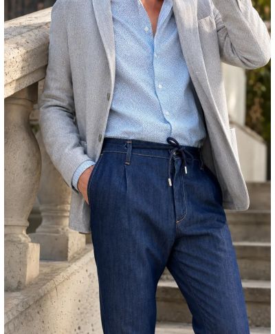 Pantalone denim leggero uomo con coulisse Paul Miranda - Pantaloni uomo online  gogolfun.it