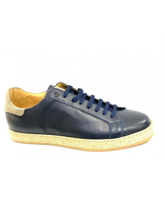 Sneakers, vera pelle blu - Made in Italy