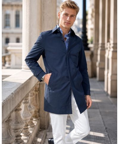 Trench uomo - Blu - Primaverile - Gogolfun.it
