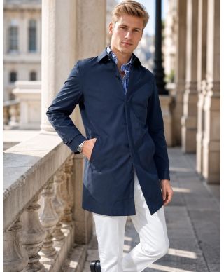 Trench uomo - Blu - mezza stagione