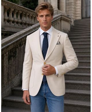 Giacca uomo panna con bottoni oro - Sunset - Giacche e blazer uomo online - Gogolfun.it