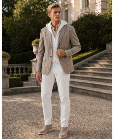 Giacca uomo beige, con cappuccio PAUL MIRANDA - Giacche uomo sportive - Gogolfun.it