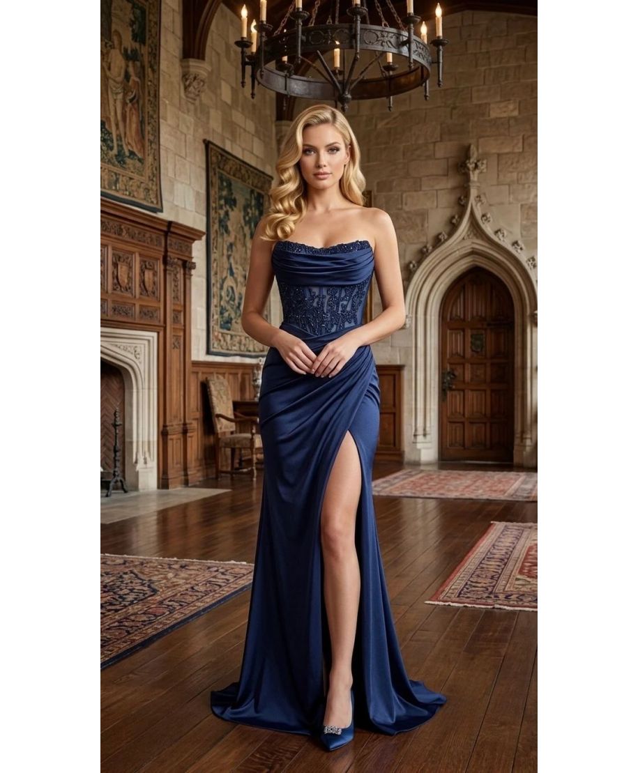 Vestito lungo elegante a sirena bordeaux - Elettra - Vestiti da matrimoni e diciottesimi - Gogolfun.it