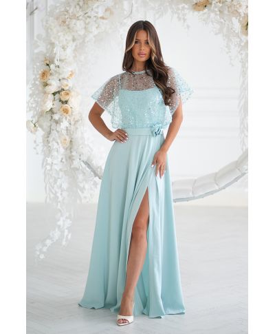 Vestito lungo elegante con spalle coperte - Eleonora