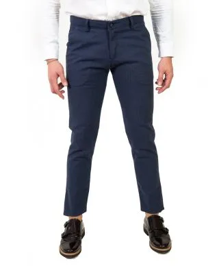 Pantaloni Key Jey - Uomo - Microfantasia blu