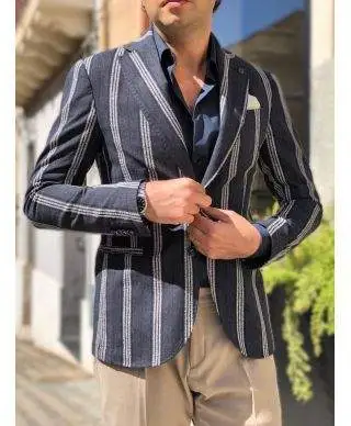 Giacca uomo particolare, a righe bianche e blu - Paul Miranda