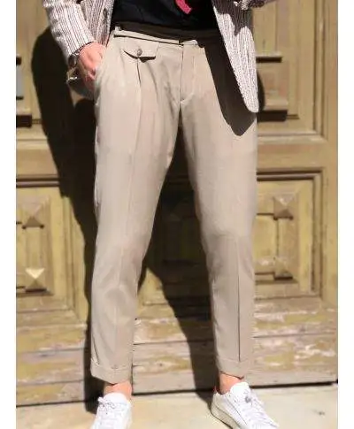 Pantaloni uomo, beige Crop - Paul Miranda