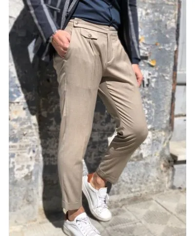 Pantaloni uomo, beige Crop - Paul Miranda