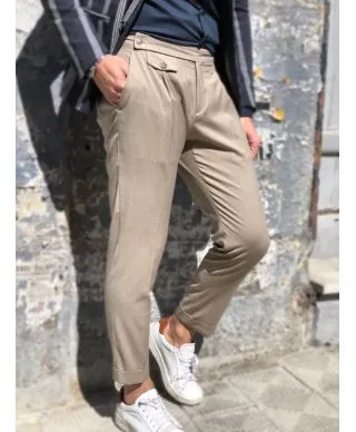Pantaloni uomo, beige Crop - Paul Miranda