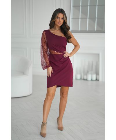 Vestito corto elegante monospalla - MIMI