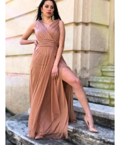 Vestito oro, lungo elegante