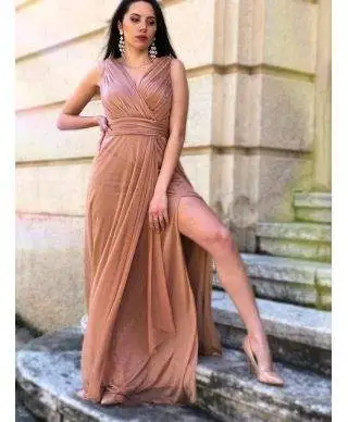 Vestito oro, lungo elegante