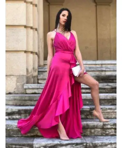 Abito da cerimonia, fuxia - Con schiena scoperta