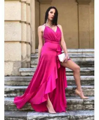 Abito da cerimonia, fuxia - Con schiena scoperta
